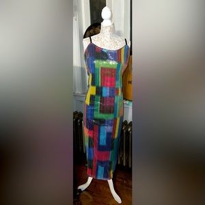 Printed Holiday Sequin Dress Eloquii